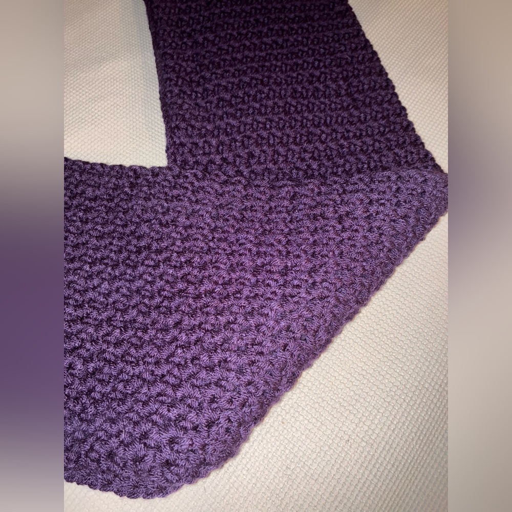 Homemade Purple Knit Infinity Scarf